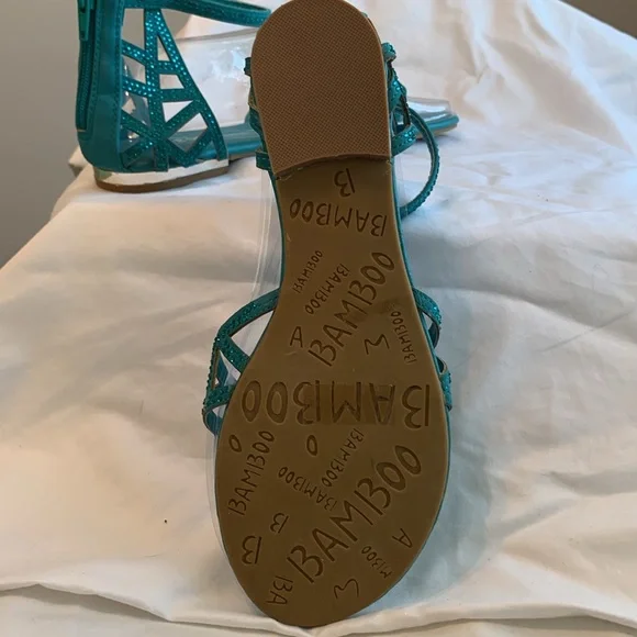 Turquoise bling sandals - Picture 3 of 5